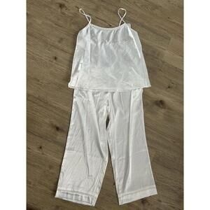 Flora Nikrooz 2-Piece White Spaghetti Strap Satin Sleewear Women's Pajama Set M
